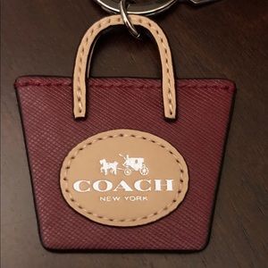 NWT Coach Metro Crimson Tote Handbag Keychain Ring